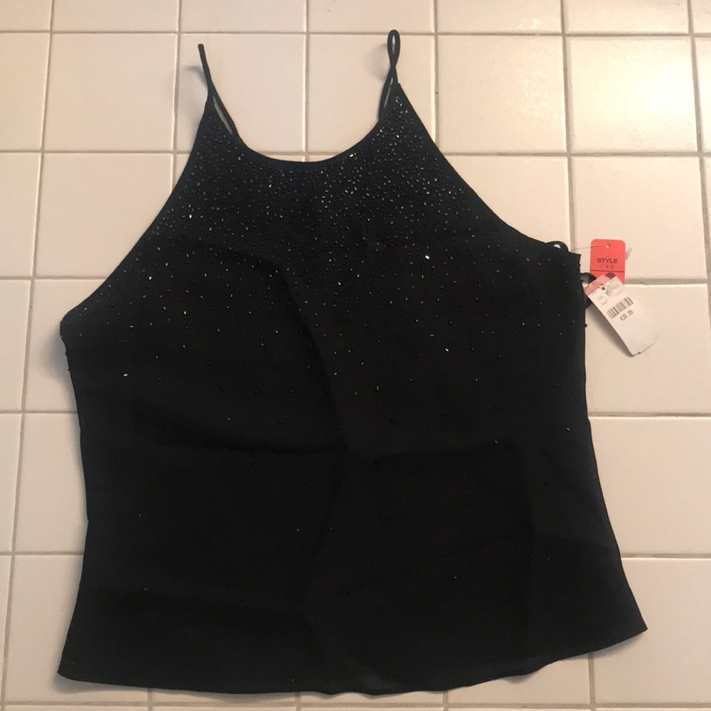 Vintage black beaded top